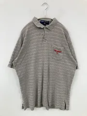 POLO SPORT ポロスポーツ ポロシャツ グレー ボーダー柄 ワンポイント ブランドロゴ 半袖 メンズ