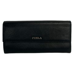 FURLA ブラック レザー レディース 長財布 9459 - メルカリ