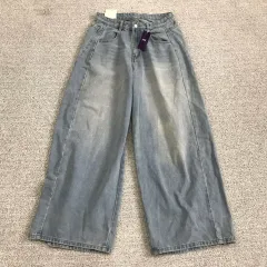 ライトブルー ワイドパンツ (新品)のサムネイル