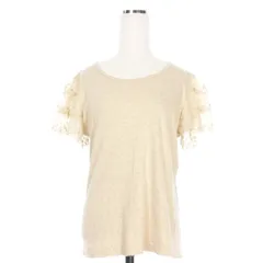 ピンクハウス PINK HOUSE レーススリーブ Tシャツ カットソー 半袖  L ベージュ P011NUAL15B