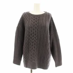 アーバンリサーチ ドアーズ URBAN RESEARCH DOORS アラン柄 MIX KNIT ニット セーター 長袖 ウール混 ONE 紫 パープル DR97-22E705 /KU