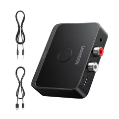 UGREEN Bluetooth 6.0レシーバー 古いステレオ/スピーカー/有線スピーカー/ホームオーディオシステム用、ブルートゥース受信機、SBC/AAC/LDAC、3.5mm＋RCA、低遅延、ハイレゾ、ワイヤレスオーディオアダプター、【 766a6e57