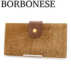 BORBONESE うずら柄 ロングウォレット 長財布 レザー ブラウンのサムネイル
