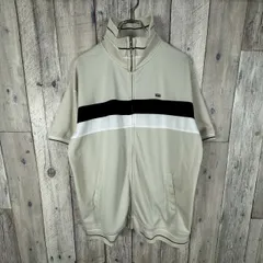 VANS バンズ ベージュ × ブラウン ハイネック スタンドネック フルジップ ジャージ トラックジャケット メンズ XL サイズのサムネイル