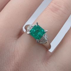 エメラルド 指輪 2.61ct ダイヤ0.15ct 12.5号 - メルカリ