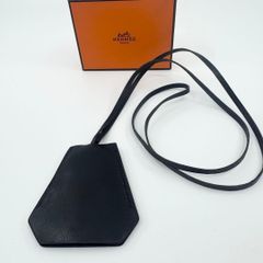 HERMES エルメス クロシェット キーリング ネックストラップ ブラック 