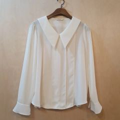 THIRD MAGAZINE シルククレープジョーゼット×サテンブラウス - メルカリ