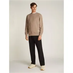 カルバンクライン メンズ アウター パーカー・スウェット クルーネック Calvin Klein Jeans WOVEN LABEL CREW NECK Taupe Grey グレー