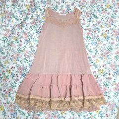 アメリカヴィンテージ　70's コットンガーゼピーチカラードレス アメリカヴィンテージ 70's コットンガーゼピーチカラードレス - メルカリ