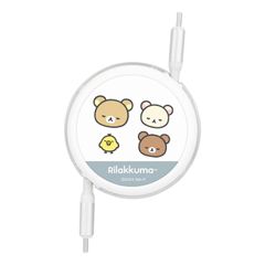 Brand New Gourmandise Rilakkuma PD60W Compatible USB2.0 Retractable Type-C Cable, Blue GRC-365BL