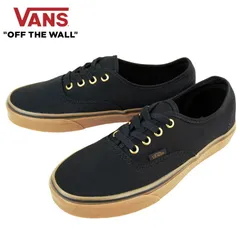 VANS バンズ ヴァンズオーセンティック【箱なし】 AUTHENTICBLACK RUBBER ブラック ラバー黒 ガムソール ゴールドアイレット ストリート 定番キャンバス レディース スニーカー 靴 ローカット