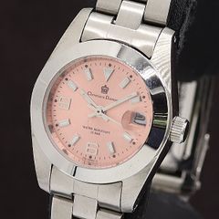 希少・裏スケ】稼働品 オリエントスター 自動巻き ピンク文字盤 デイト