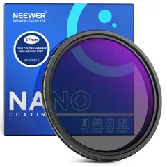新品 NEEWER 67mm トゥルーカラー可変NDフィルター ハードストップ ND2-32 (1-5ストップ) 限定減光フィルター マルチコーティングHD光学ガラス/Xクロスなし/アルミフレーム/防水/キズ防止/指紋防止のサムネイル