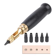 【人気商品】1.5/2/2.5/3/3.5/4mm 6サイズパンチヘッド 工具 ベルト ベルト 革細工 便利 静か 紙 布 革 ポンチセット 穴あけ ねじ込み式 穴あけポンチ レザーパンチ ポンチ スクリュー レザークラフト 穴あけ工具