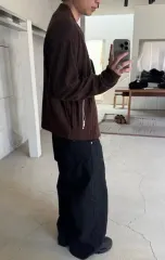 (2)ポリテル ニットジップ ブルゾン ブラック