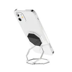 【在庫セール】iPhone/Android/switch/kindle/ipadタブレット 携帯電話 粘着テープ式 種機器対応 薄型 360度回転 折りたたみ (シルバーホワイト) スマホスタンド スマホリングのサムネイル