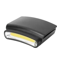【人気商品】LEDヘッドライト（充電式・軽量）｜ヘルメット・帽子に簡単装着！夜間作業・夜釣り・散歩・登山・防災に最適。クリップ式で安定固定、明るく広範囲照射。ブラックのサムネイル