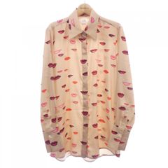 完売 MACPHEE ムーンプリントオーバーサイズドシャツ 36 滑らか ピンク 