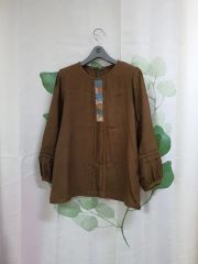 新品タグ付 NATURAL LAUNDRY シャーリングローン ファーマーシャツ 