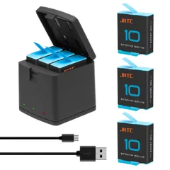 【特価セール】充電器セット 3個1800mAh Type バッテリー C USB バッテリー 収納式充電器セット完全対応種類 GoPro GoPro Hero Hero 11 BlackGoPro Hero Hero 10 10 Black、GoPro Herのサムネイル