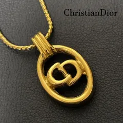 クリスチャンディオール　ChristianDior　Dior ovalcutout　オーバルゴールドメッキ　CDロゴ　ネックレス　【チェーン社外品】