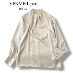 美品 ヴェルメイユパーイエナ リネンタック スソリボンブラウス 2way