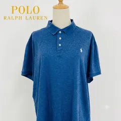 POLO RALPH LAUREN ポロラルフローレン 半袖ポロシャツ XL ブルー 綿100% Custom Slim Fit トップス #K045-10