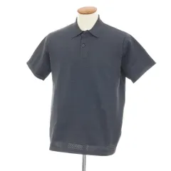 【中古】ジーステージ g-stage ポリエステル 切り替え編み 半袖 ポロニット グレー【サイズ48】【メンズ】のサムネイル