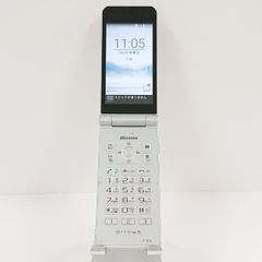 3-768 docomoらくらくホンF-01Mホワイト4Gガラケー卓上充電器付き