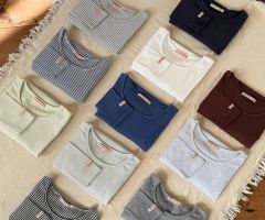 ok.soon×piccadilly MICRO BORDER TEE （青色） - メルカリ