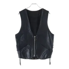 CHROME HEARTS (クロムハーツ) ZIP FRNT CH FLEUR VEST バックCHフレア ダガージップアップレザーベスト ブラックのサムネイル