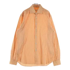 PRADA (プラダ) Cotton Striped Long-Sleeved Shirt コットンストライプ長袖シャツ オレンジのサムネイル