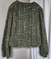 ランバンオンブルー ボタニカル刺繍 テーラードジャケット 黒 48 