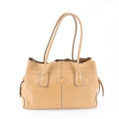 美品✨ トッズ Dバッグ トートバッグ シボ革 ロゴ型押し キャメル