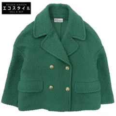 RED VALENTINO　レッドヴァレンチノ　美品 ドロップショルダー 金釦 ショートコート レディース グリーン 38 2R3CJB706PF　38のサムネイル