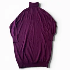 ジルサンダー JILSANDER ニットワンピース ウール カシミヤ シルク ボルドー ワインレッド系 タートルネック 長袖 ラフシモンズ期 セーター 36 Mサイズ相当のサムネイル