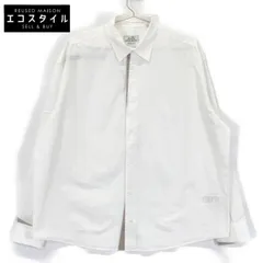 HERMES　エルメス　21AW 12-5607 ホワイト×グレー コットン セリエカフスボタン レギュラーカラーオーバーサイズシャツ」　40のサムネイル
