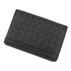 ボッテガヴェネタ カードケース イントレチャート レザー BOTTEGA VENETA 名刺入れ 黒のサムネイル