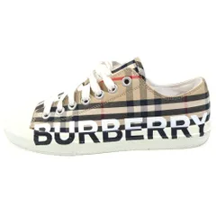 BURBERRY (バーバリー) ロゴプリント ノバチェック ローカットスニーカー ベージュ 8024149のサムネイル