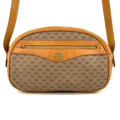 GUCCI オールドグッチ マイクロGG ショルダーバッグ PVC レザー ベージュ 斜め掛けのサムネイル