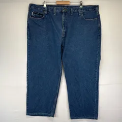 古着 カーハート Carhartt デニム パンツ テーパード ビッグサイズ ジーパン 大きいサイズ ワンポイント W50×L30  ブルー系 メンズのサムネイル