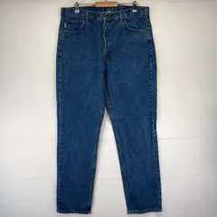古着 カーハート Carhartt デニム パンツ ジーンズ ジーパン テーパード ワンポイントロゴ 大きいサイズ  ブルー系 メンズのサムネイル