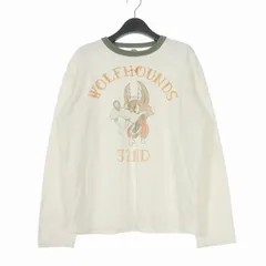 トイズマッコイ TOYS McCOY MILITARY LONG SLEEVE TEE WOLF HOUNDS ミリタリーロングスリーブTシャツ カットソー 長袖 L ホワイト 白のサムネイル