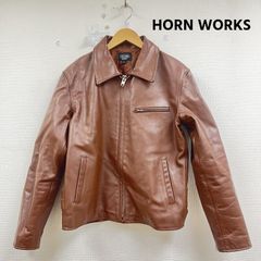 ☆特大 5L☆ HORN WORKS ライダース 本革 ジャケット シングル 黒