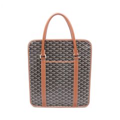 ゴヤール GOYARD トートバッグ ブルゴーニュ ブラック/ブラウン PVCコーティングキャンバス レザー ブルゴーニュ レディース Used A