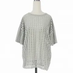 ティーバイアレキサンダーワン T by Alexanderwang ドットサークル カットアウト メッシュTシャツ カットソー 半袖 Ｍ グレー CA00985のサムネイル
