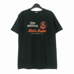 バズリクソンズ BUZZ RICKSON’S 316th FIGHTER SQ. クルーネック プリントTシャツ カットソー 半袖 L ブラック 黒のサムネイル