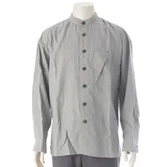 イッセイミヤケ 95AW レーヨン バンドカラー ロングスリーブ 長袖シャツ グレー M【中古】のサムネイル