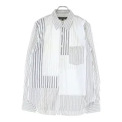 COMME des GARCONS HOMME DEUX (コムデギャルソン オムドゥ) 20SS AD2019 ドッキング ロングスリーブ ストライプシャツ ホワイト/ブラック DE-B038のサムネイル