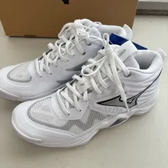 SALE【新品】ミズノMIZUNO バレーボールシューズ ウエーブモーメンタム エリート WAVE MOMENTUM ELITE MID V1GA251751 バレーシューズ バレー 24cm ミッドカット ホワイト×シルバーのサムネイル